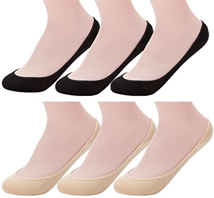 6 Pairs Women’s No Show Socks Nonslip Invisible Socks Low Cut Liner Summer Socks for Flats High Heels
