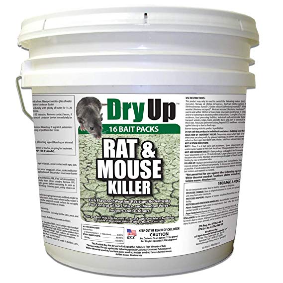 Harris Dry-Up Mouse and Rat Killer, 4oz Mini Bait Bags (16-Pack)
