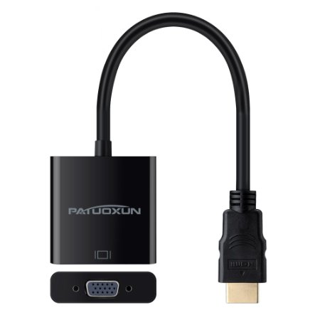 Patuoxun1080P HDMI TO VGA Cable Adapter for PC Laptop Power-Free Raspberry Pi