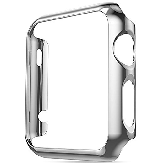 Apple Watch Case, Imymax Ultra-Thin PC Plated Plating Bumper iWatch Protective Cover Case for Apple Watch Sport / Edition Series 1 - Silver 42mm