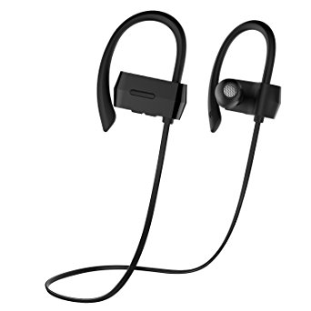 OldShark Bluetooth Earbuds V4.1 Sweatproof Wireless Sport Stereo Headphones with Microphone 7 Hours Play Time Noise Cancelling for Running Workout Black