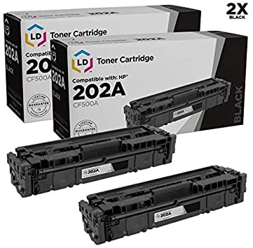 LD Compatible Toner Cartridge Replacements for HP 202A CF500A (Black, 2-Pack)