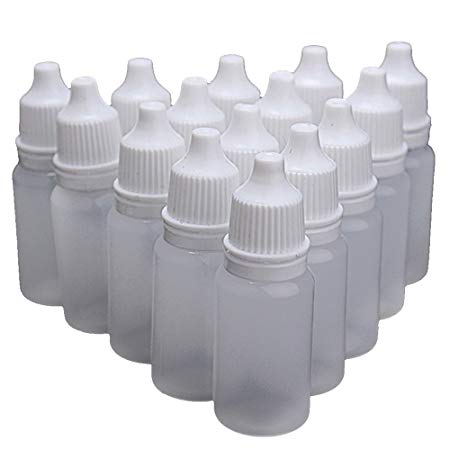 Elisona-50 PCS 10ml Empty Plastic Eye Dropper Eye Liquid Saline Squeeze Dropper Bottle