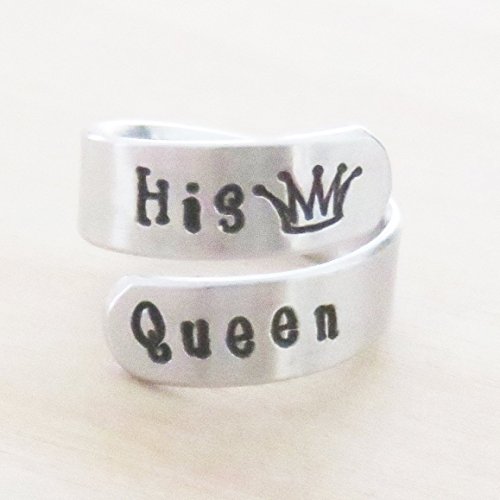 His Queen ring - crown wrap twist ring - Girlfriend boyfriend gift - Couple anniversary promise ring