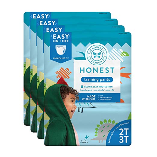 The Honest Company Toddler Training Pants, Dinosaurs, 2T/3T, 104 Count (Packaging May Vary)