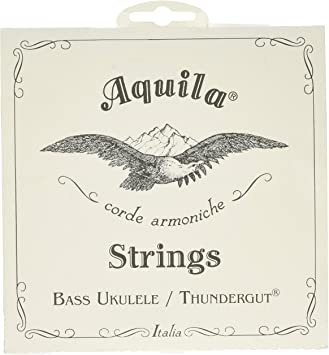 Aquila 68U Bass Ukulele Strings Thundergut, GDAE, Tuning Stability [Set of 4] White