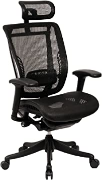 GM Seating Enklave Executive Hi Swivel Office Chair with Headrest (Black Mesh Black Frame)