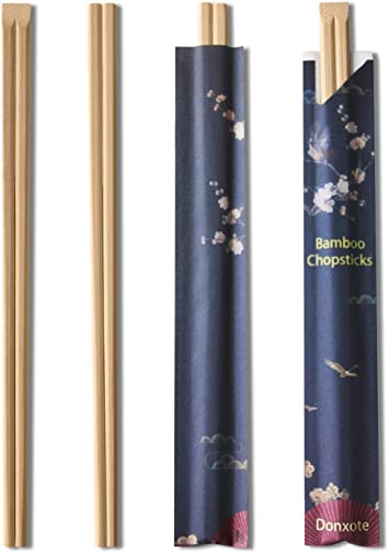 Disposable Chopsticks, 8.3 Inches Natural Bamboo Chopsticks, Sleeved and Separated - Pack of 50 Pairs
