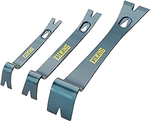 ESTWING 3-Piece Pry Bar Set - 5.5", 7.5" & 10" Nail Pullers with Wide, Thin Blades & Forged Steel Construction - PB3PC, Blue