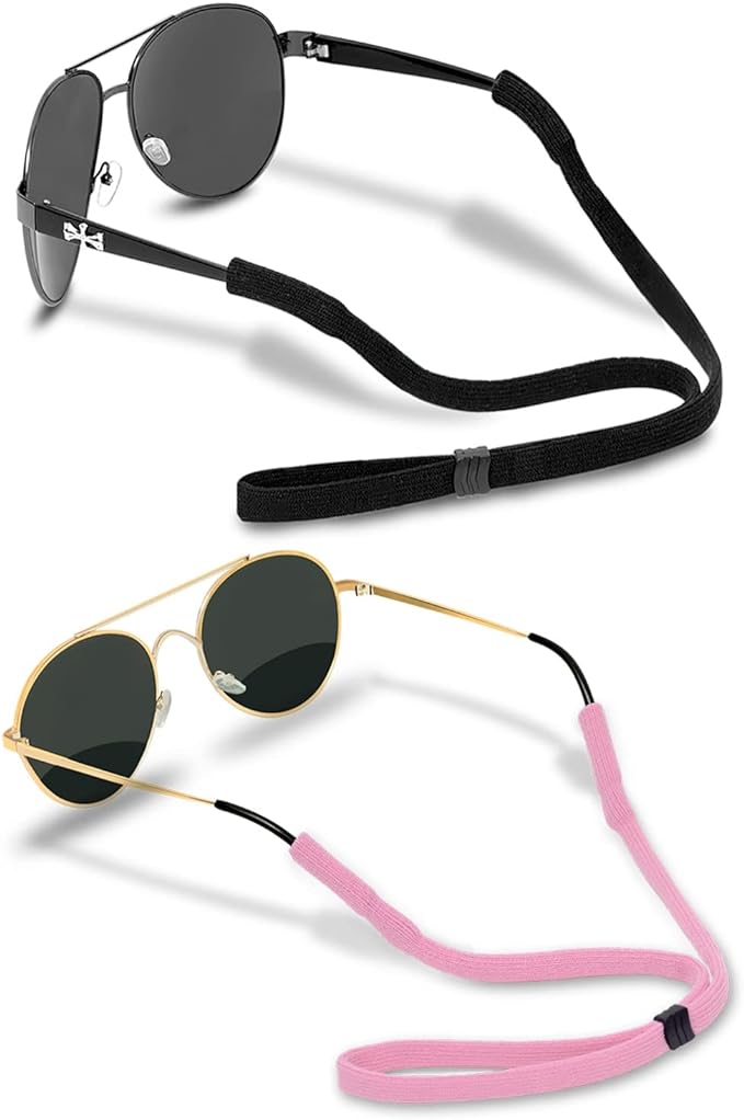 HALF CRESCEN Glasses Strap (2 PCS) Sports Eyeglass Strap Adjustable Sunglasses Retainer for Men Women
