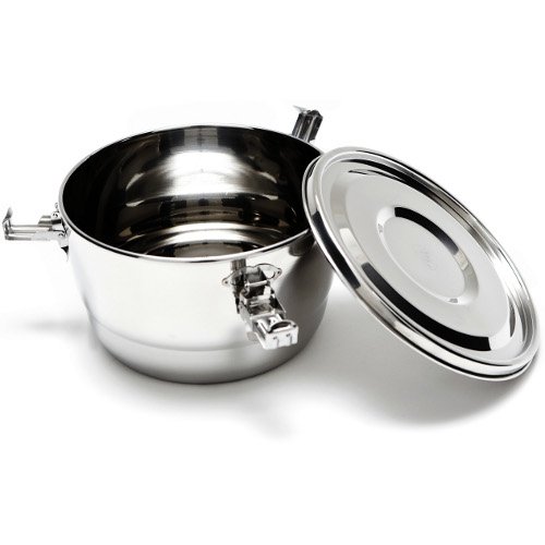 Onyx 18/10 Stainless Steel Three Clip Airtight Food Bowl, 4 Inch