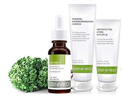 ZENMED Dark Spot Correcting Trio with Skincorrect, Microdermabrasion, Sun Screen Lotion