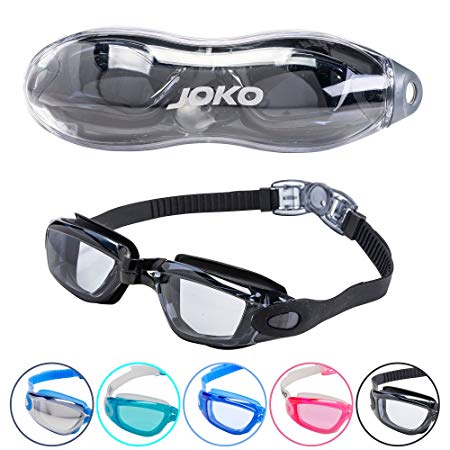 JOKO Swimming Goggles with Anti-Fog Layer & UV Protection. Comfortable, Watertight PC Lenses with 180° Clear Vision. Quick Adjust Strap System. Suitable For Adults, Men, Women & Teenagers.