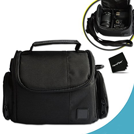 Well Padded Fitted Medium DSLR Camera Case Bag w/ Zippered Pockets and Accessory Compartments for Canon EOS Rebel T6i T6S T5i T5 T4i T3i T3 T2i SL1 EOS 70D 60D 7D 6D 5D 750D 700D 650D 600D 550D 1200D 1100D 100D EOS M3 M2 T1i XTi XT SL1 XSi 7D Mark II DSLR Cameras