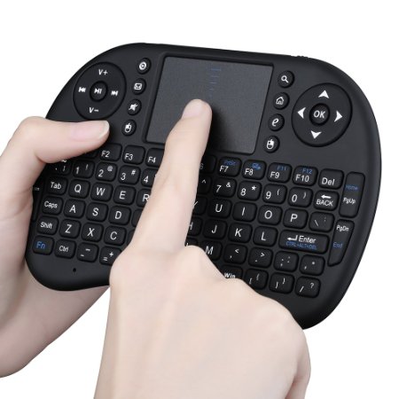 Mini Touchpad Keyboards Pictek 24 GHz Wireless Computer Keyboard and Mouse Combo with Remote Control 92 Keys for Google Android TV Box X-Box Desktop Laptop Pad HTPC Large Screen TV Smart TV