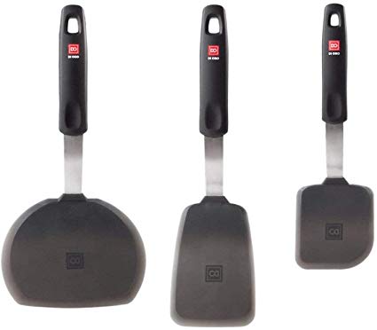 Di Oro Designer Series Everyday 3-Piece Flexible Silicone Turner Spatula Set - 600°F Heat-Resistant Rubber Kitchen Spatulas - Versatile Silicone Spatulas - BPA Free, FDA Approved, and LFGB Certified