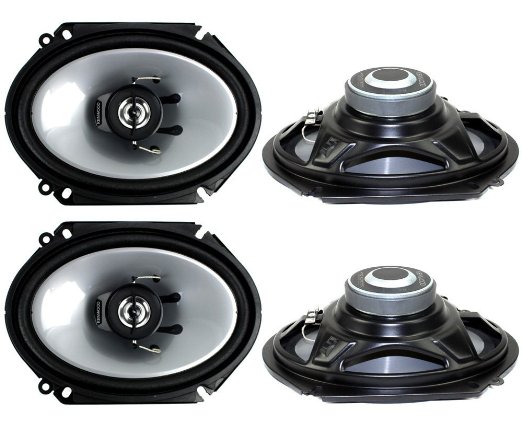 Kenwood 1 X 4) new kenwood kfc-c6865s 6x8" 500 watt 2-way car audio coaxial speakers stereo