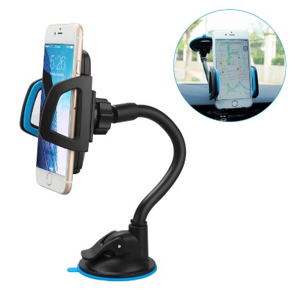 Car Mount Universal Cellphone Car Windshield Cradle 360 Rotating Flexible Holder for almost Phone - iPhone, Samsung, LG, HTC, Motorola, Sony