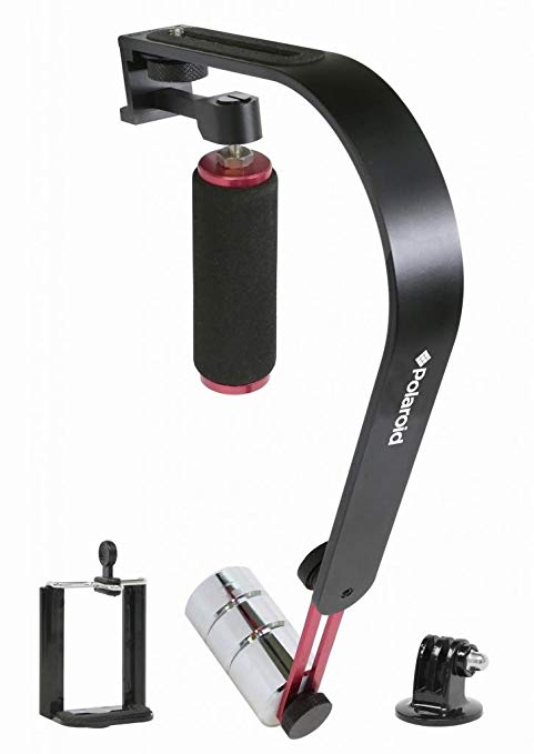 Polaroid Steady Video Action Stabilizer System For GoPro, Smartphones, Small SLRs, Cameras & Camcorders - Includes Tripod, GoPro, Smartphone Mounts