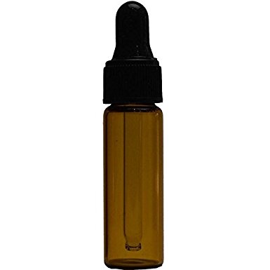 Premium Vials B32-12 Glass Vial with Dropper, 1 Dram Capacity, Amber (Pack of 12)