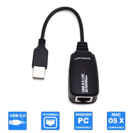 Zettaguard USB to Ethernet 10/100 Fast LAN Wired Network USB Ethernet Adapter and Port (10098)