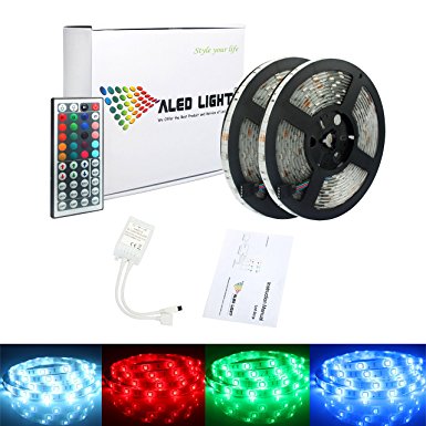 ALED LIGHT® 10M (2 x 5m) RGB SMD 5050 150 LED LED Strip Color Changing Waterproof IP65 Led Strips with 44 key IR Remote for Home, Garden, Boat, Club, Bar, KTV Club, Show Room, Architectural Decorative Lighting
