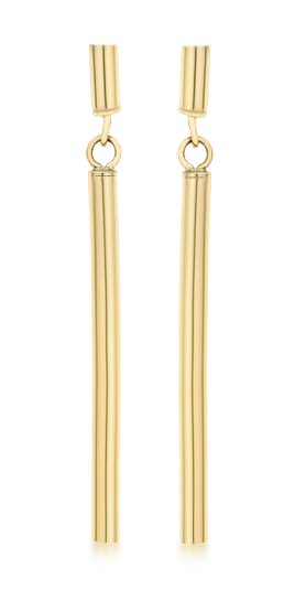 Carissima Gold Round Bar Drop 9 ct Yellow Gold Earrings