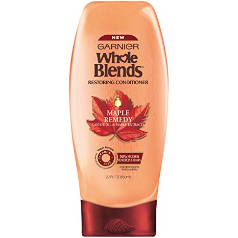 Garnier Whole Blends Restoring Conditioner Maple Remedy, For Dry, Damaged Hair, 22 fl. oz.