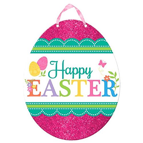 Egg-stra Special Happy Easter Egg Sign Party Decoration, Fiberboard , 11" x 11"