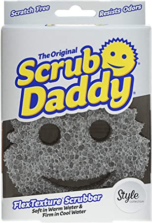 The Original Scrub Daddy Style Collection- Modern Neutral Gray Shade, FlexTexture, Soft in Warm Water, Firm in Cold, Deep Cleaning, Dishwasher Safe, Multi-use, Scratch Free, Odor Resistant, 1ct