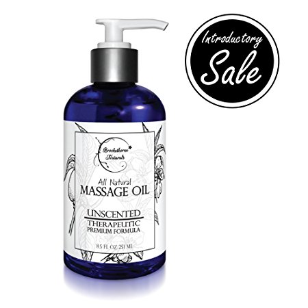 Almond Massage Oil – All Natural, Unscented Spa Quality Formula. Great for Massage Therapy, Body Massage & Therapeutic Massage – With Sweet Almond, Jojoba & Grapeseed Oils - 8.5oz