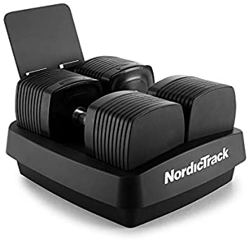 NordicTrack 50 Lb. iSelect Adjustable Dumbbells, Compatible with Alexa, Sold as Pair