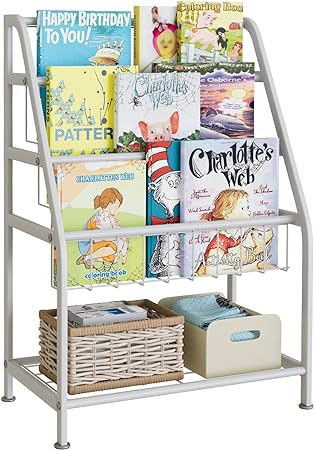 aboxoo Kids Bookshelf Toddler Freestanding for Children Room 18 inches Small Toddler Bookcase Toy Organizer White Stable Bookcase Bookstore Library Book Unit Storage for Small Place