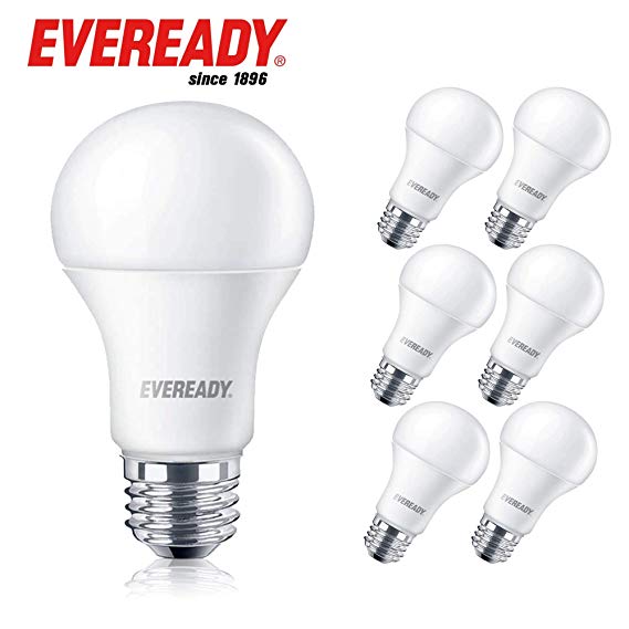 Eveready Led Light Bulbs, Non-Dimmable, 1600 Lumens, 5000K Daylight White Color, 14-Watt (100W Bulb Equivalent) A19 E26 Base, UL Listed - 6 Pack