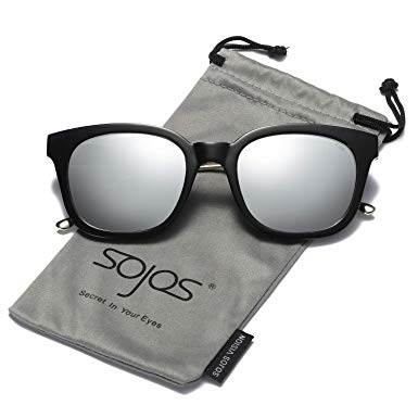 SOJOS Classic Polarized Sunglasses for Women Men Mirrored Lens SJ2050