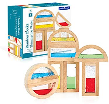 Guidecraft Rainbow Blocks – Shimmering Water: Creative Educational Toy for Kids - Stacking Blocks