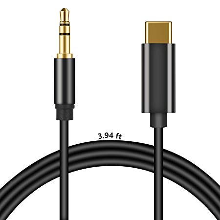 USB C to 3.5mm Aux Audio Cable, Aproo Type C to 3.5mm Aux Cord for Google Pixel 3 3 XL 2 2XL, OnePlus 6T/7/7 Pro, Galaxy, Huawei, Essential Phone to Car Stereo Speaker Headset (3.94 ft)