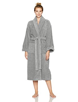 Pinzon Terry Cotton Bathrobe, Small/Medium, Platinum