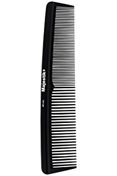 Hair Comb- a Professional Hairdressing Carbon Fibre Comb by Majestik , Strength & Durability, Medium and Fine Tooth, Black, With Free Bespoke PVC Product Pouch (MPC-002)