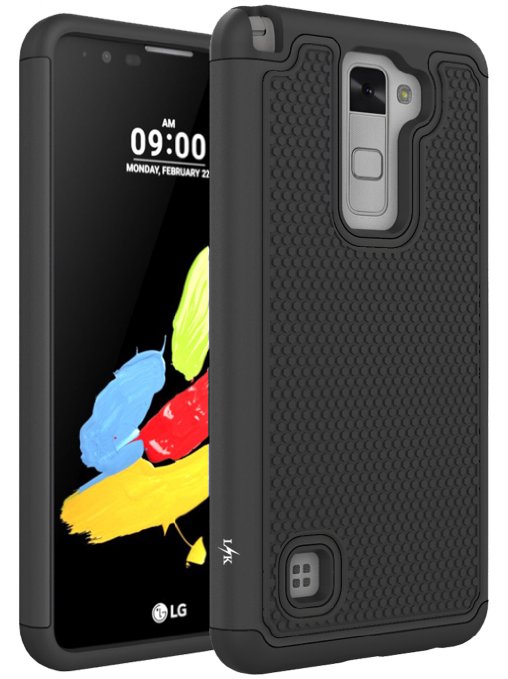 LG Stylo 2 Case, LK [Shock Absorption] Drop Protection Hybrid Dual Layer Armor Defender Protective Case Cover for LG Stylo 2 (Black)