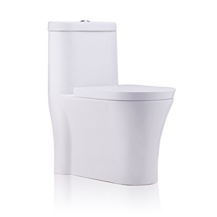 CO-Z Siphonic Dual Flush Toilet One-Piece Construction with Elongate Seat & Comfort Height