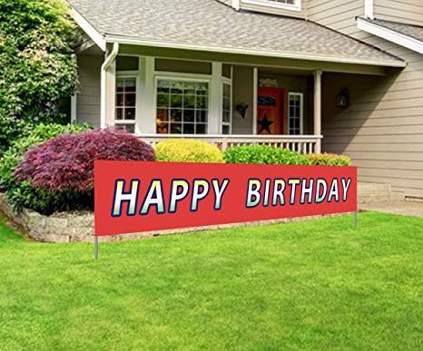 Large Happy Birthday Banner | Giant Bday Party Sign | Huge Birthday Outdoor Decoration