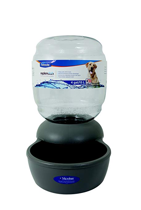 Petmate Replendish Gravity Waterer Grey Dog Bowl