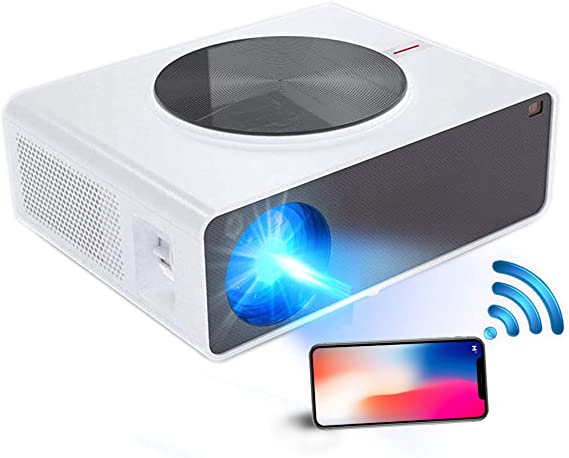 ERISAN Native 1080P Wi-Fi Projector, 5500 Lux WiFi HD Video Projector, Wireless Connect w/iOS, Android, Mac, Windows 10, 300" Display for Home Business - Black