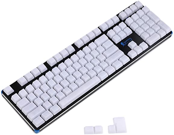 YMDK 1.5mm ABS 108 87 61 ANSI ISO Blank Milk Fog OEM Profile Shine Through Keycap for RGB MX Mechanical Keyboard GK61 (108 ANSI Plus 4 ISO)(Only Keycap)