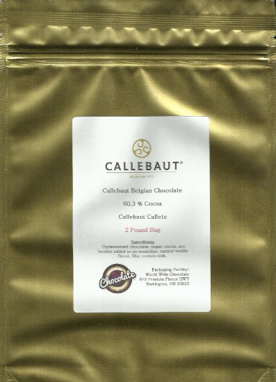 Callebaut Chocolate Discs 603 2 pound Gold bag