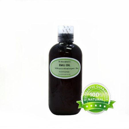 Australian Emu Oil by Dr Adorable Triple Refined Organic 100 Pure 8 Oz