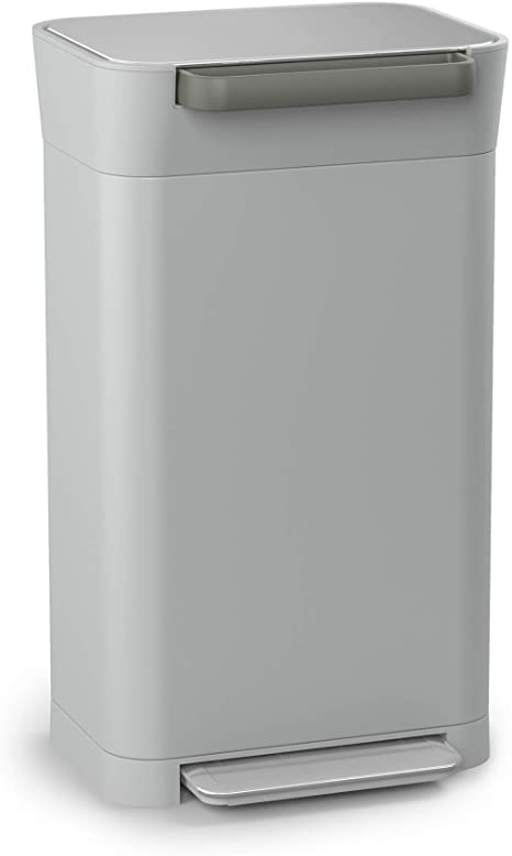 Joseph Joseph Titan Trash Compactor, Stainless Steel, Pebble, 30 Litre