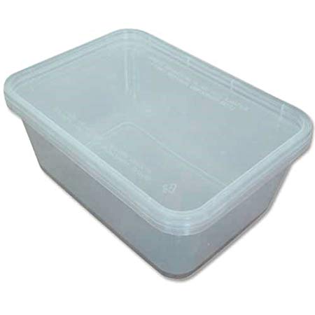 10 x Small Freezer / Dishwasher / Microwave Food Containers & Lids - 177 x 122 x 37mm (500ml)