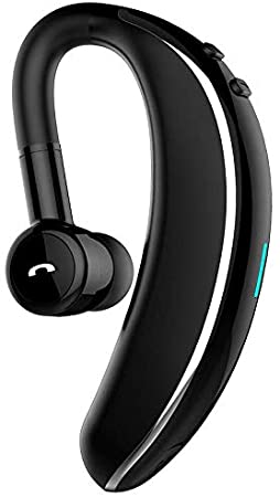 Byoung Bluetooth 5.0 Headset Hands-Free, Stereo Wireless Earpiece Built in Mic Noise Isolation Earplug 180°Swivel Earphone Waterproof Sport Running Gym Earbud Compatible iOS Andriod Samsung, Black